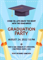 Simple Graduation Party Invitation Card Template