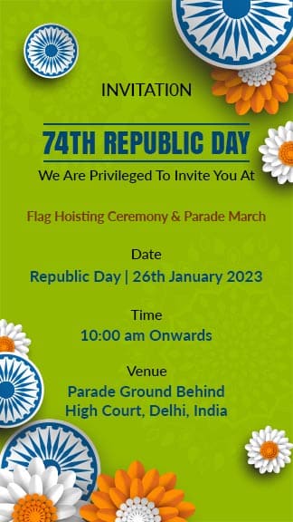 Simple 74th Republic Day Celebration Instagram Story Festival Invitation