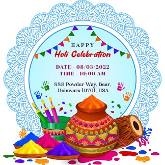 Happy Holi Celebration Invitation Template