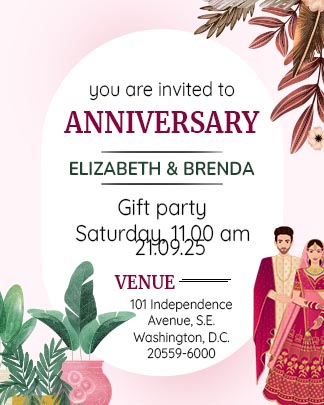 Indian Wedding Anniversary Invitation Template
