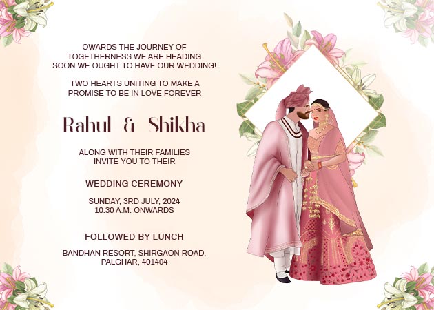 Download Caricature Wedding landscape  Invitation Story Template