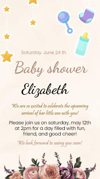 Baby Shower Instagram Story Invitation Template