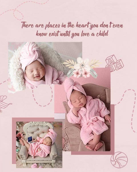 Baby Girl Photo Collage Story Board