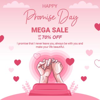 Stylish Pastel Pink and White Background Promise Day Sale Instagram Post Maker Template