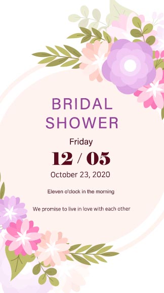 Floral Bridal Shower Invitation Instagram Story Template