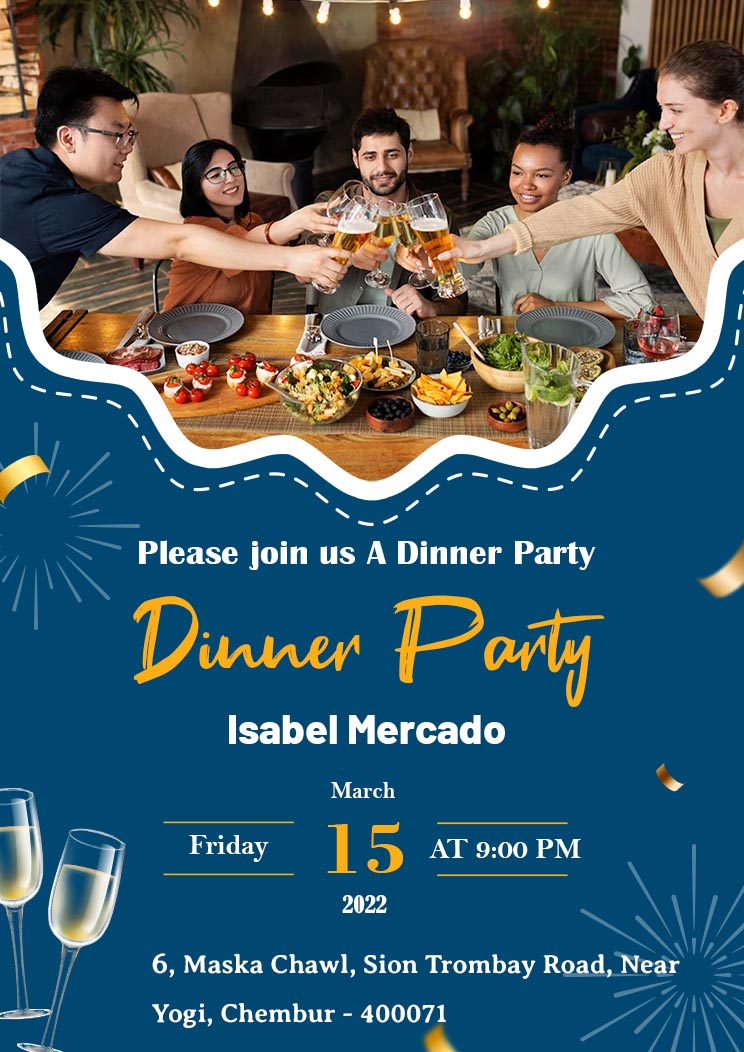 Free Dinner Party Invitation Card