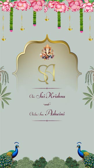 Traditional South Indian Caricature Wedding Invitation