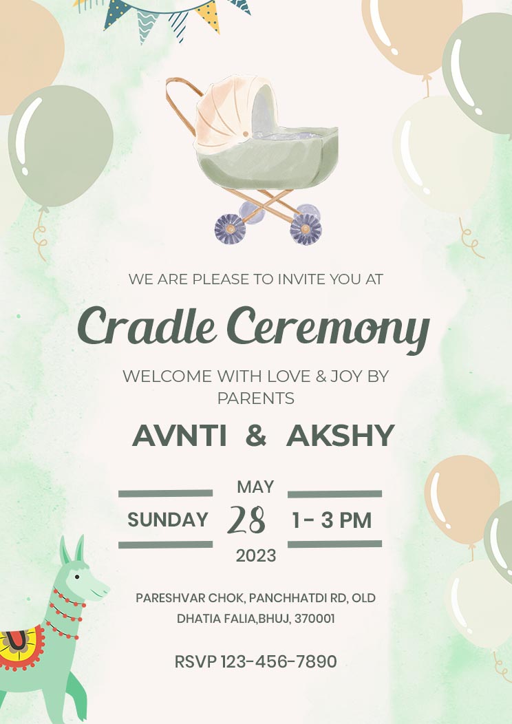 Simple Cradle Ceremony Invitation Template