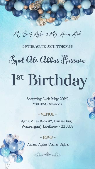 Caricature Birthday Party Invitation Card