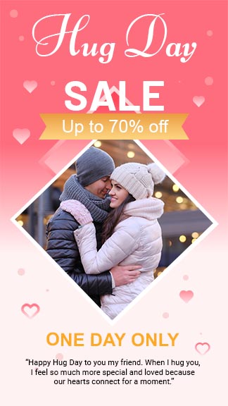 Happy Hug Day Product Sale Instagram Story Template