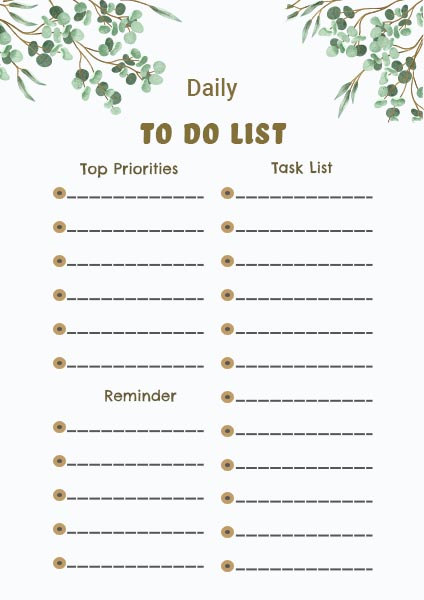 Milk White Simple To Do List Notes Modern A4 Portrait
