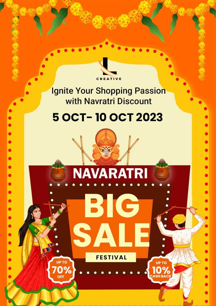 Free Navratri Big Sale Discount Template