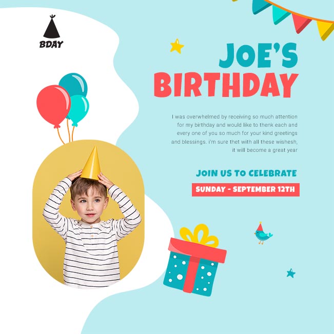 Download Birthday Party Invitation Post