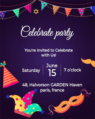 Celebration Party Invitation Portrait Flyer