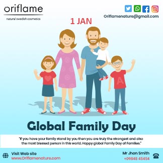 Blue Lagoon and white Simple Global Family Day Branding Daily Post