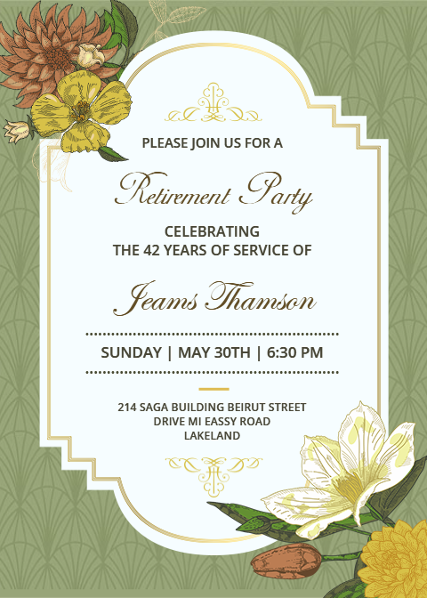 Free Retirement Party Invitation Card