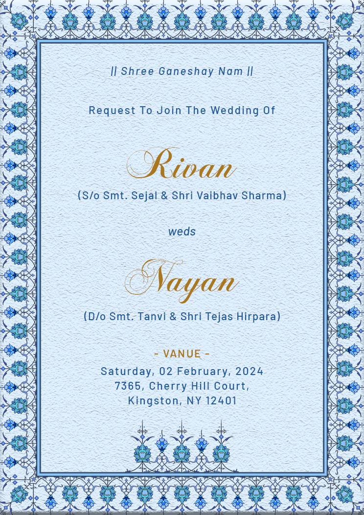 Traditional Indian Wedding Invitation