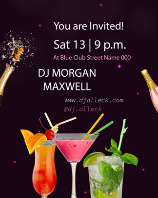 Cocktail Party Portrait Invitation Card
