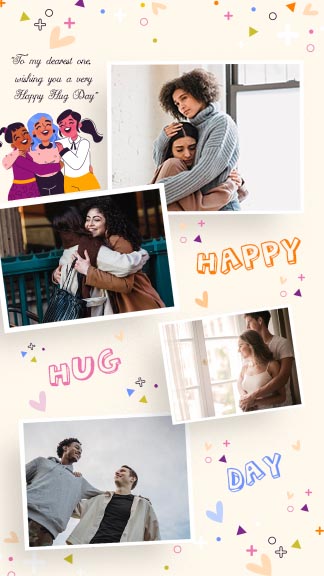 Happy Hug Day Photo Collage Template