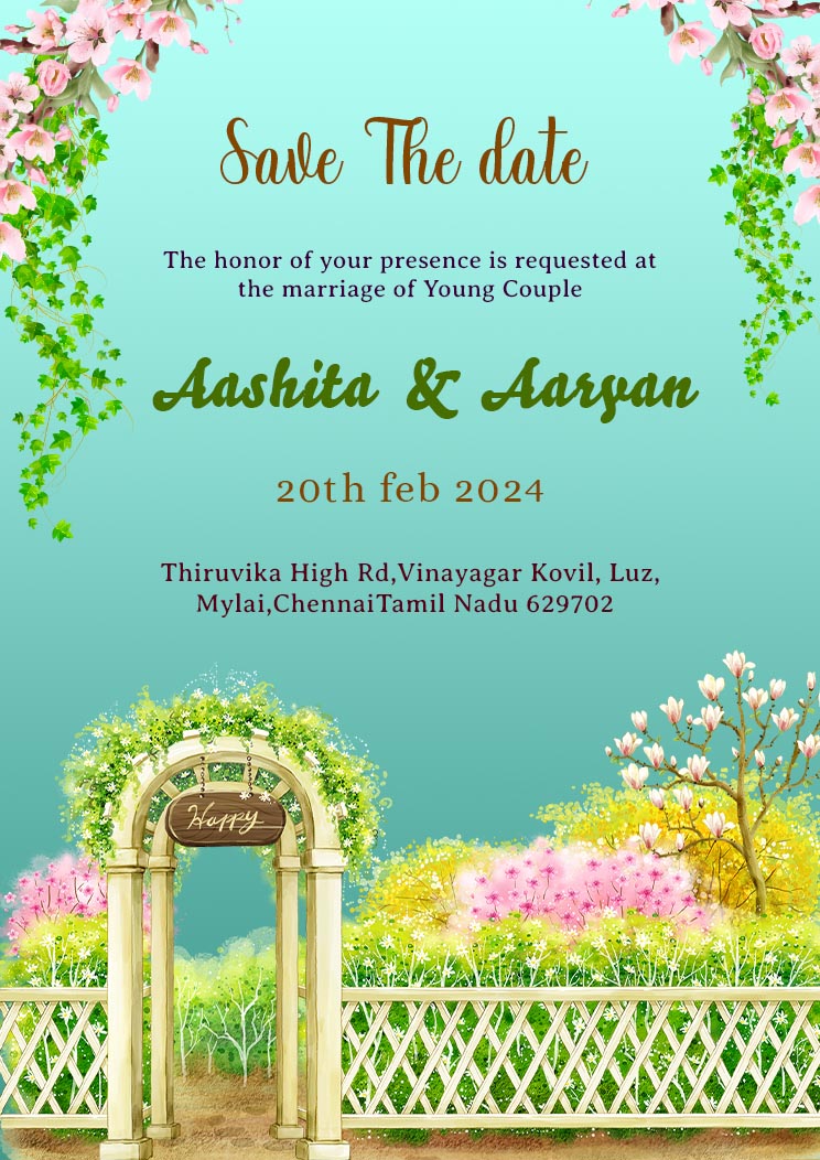 Wedding Save the Date Invitation Card