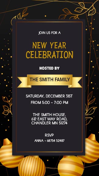 New Year Invitation Post For Social Media