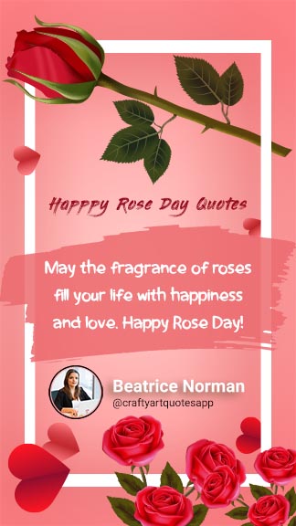 Pink and Mandys Pink Color Background With Realistic Heart Shape With Simple Square Frame and Illustration Art Rose Stylish Instagram Post Rose Day Quotes Template