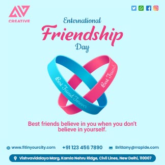 Sky Blue International Friendship Day Daily Branding Post