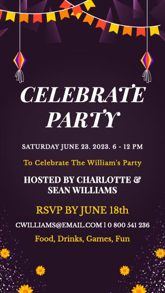 Party Invitation Instagram Free Template