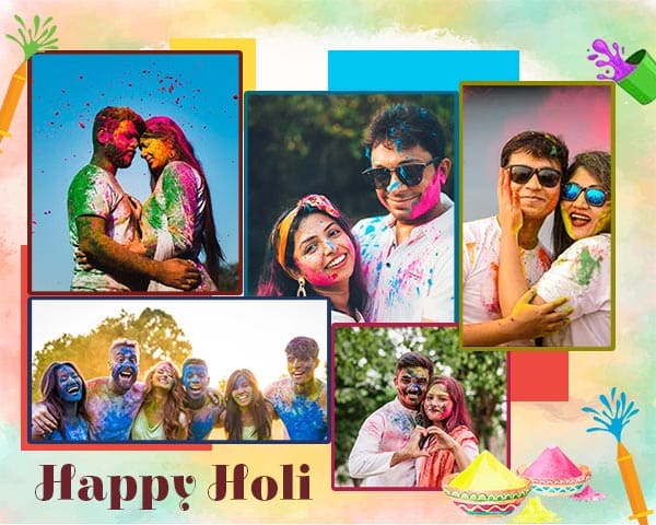Holi Celebration Photo Collage Story Board