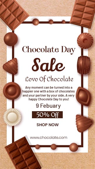 Free Chocolate Day Sale Instagram Story Template