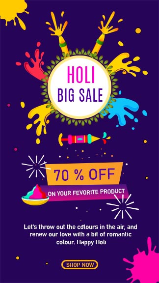 Holi Big Sale Story Template