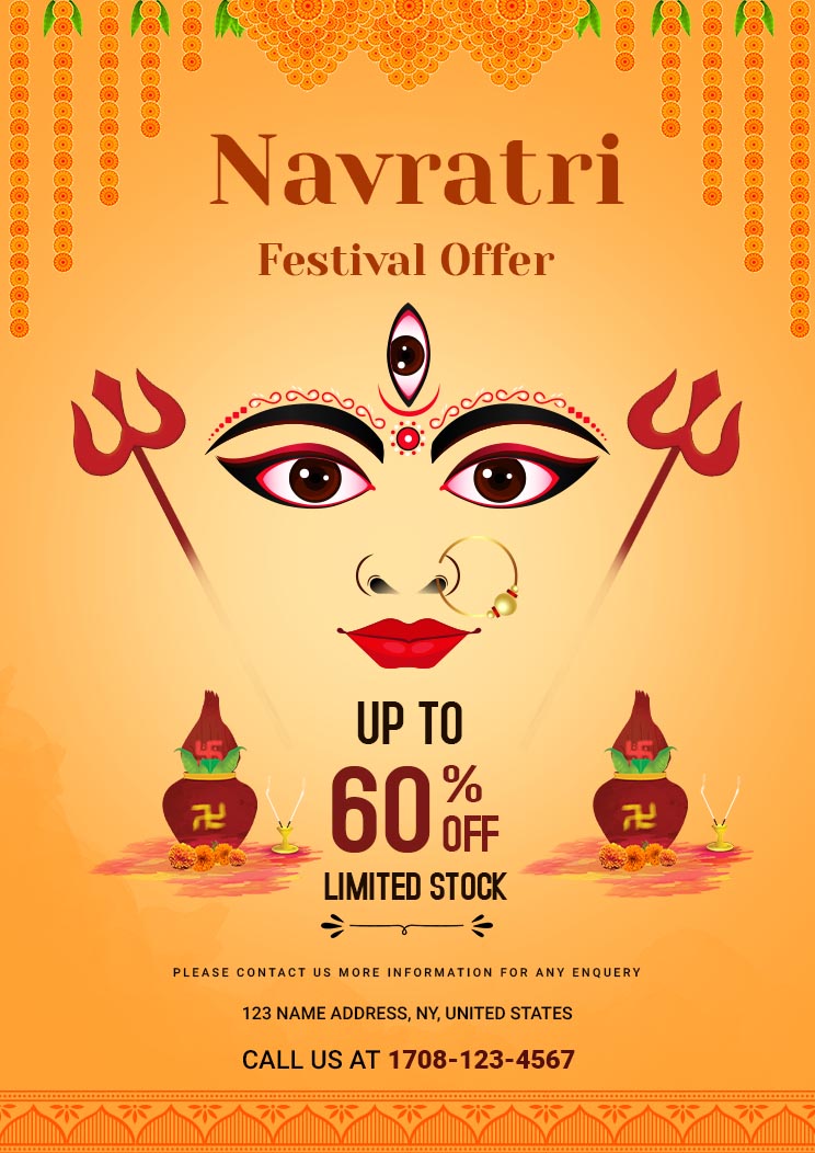 Happy Navratri Sale Flyer Template