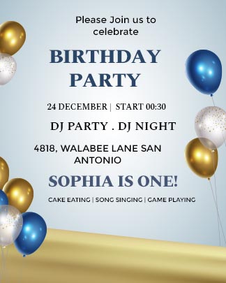 New Memorable  Birthday Party Invitation Template
