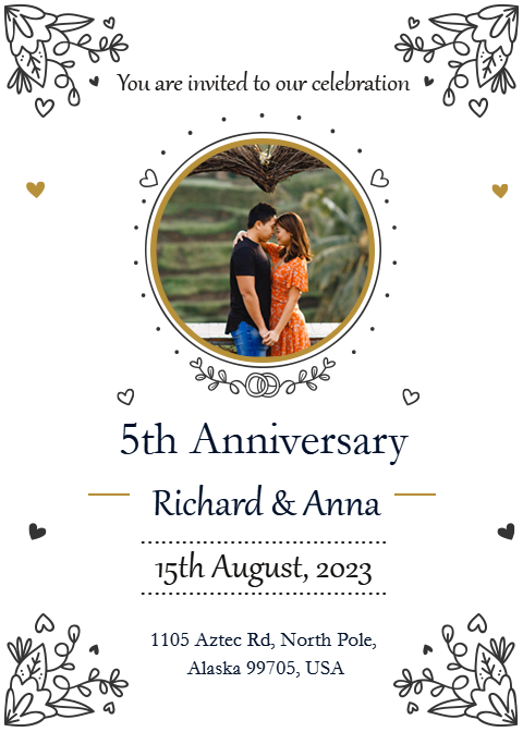 Get Wedding Anniversary Party Invitation Card