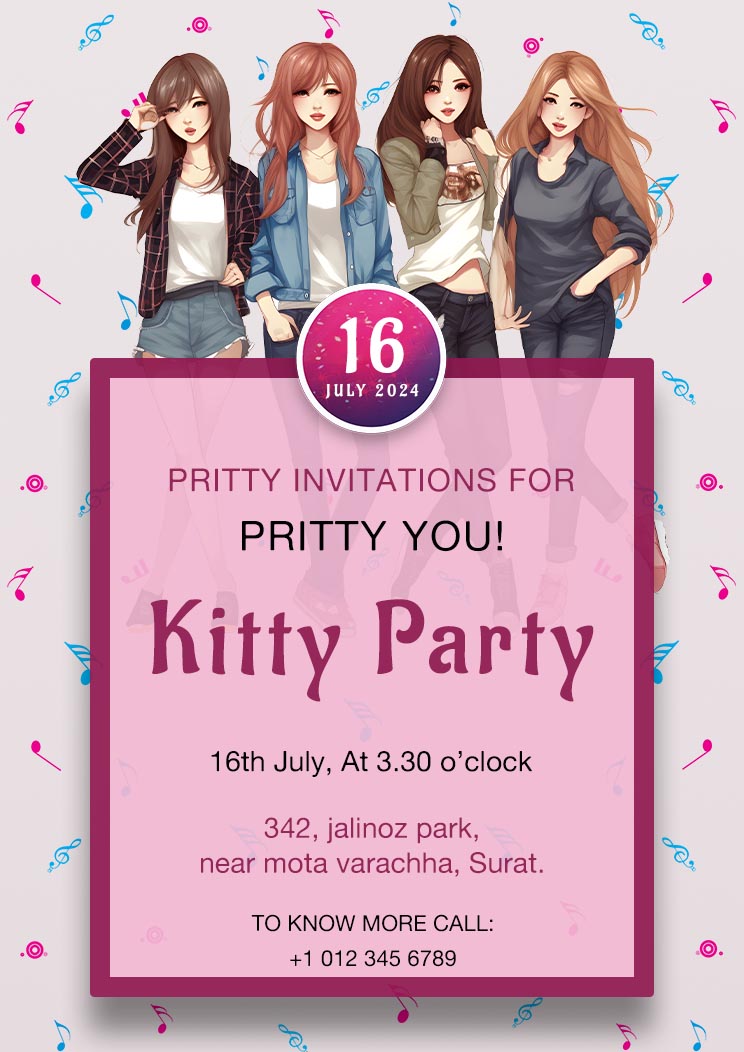 Kitty Party Stylish Party Flyer