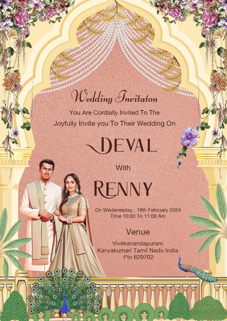 Indian Royal Wedding Invitation Template Card