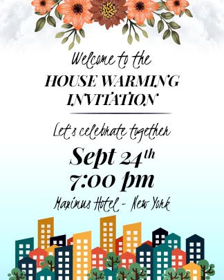 Housewarming Party Invitation Portrait Card