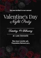 Classic Valentine Day Party Invitation Card Template