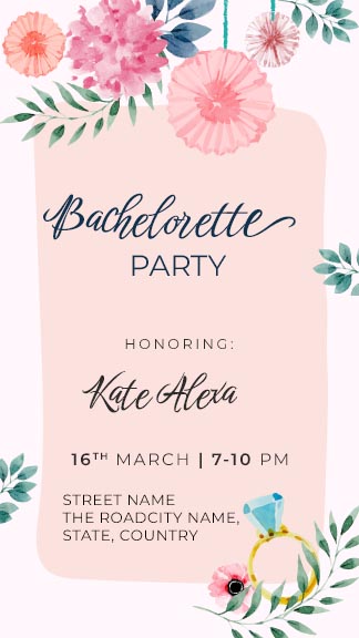 Bachelorette Party Invite Instagram Story Template