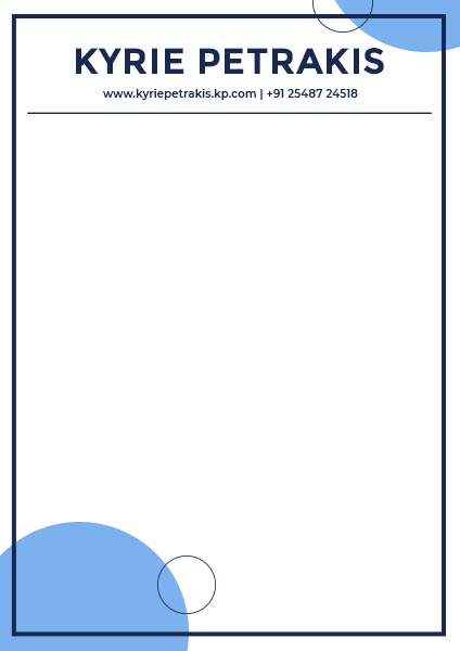 Milk White And Denim Blue Classic Document A4 Page Latter Hade