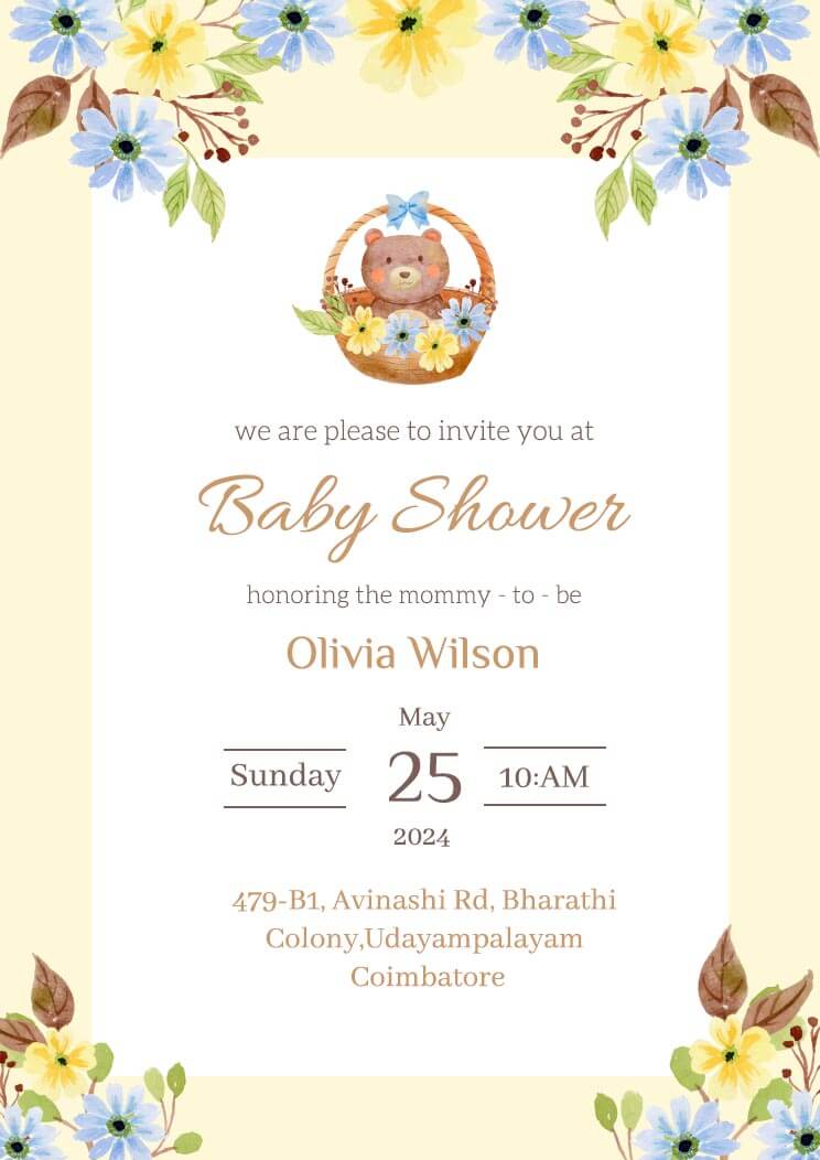 Download Free Baby Shower Invitation Card