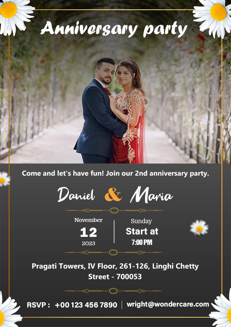 Beautiful Wedding Anniversary Invite Design