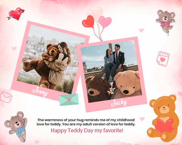 Minimalist Colorful Collage Photo Happy Teddy Day Simple Story Maker Template
