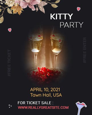 Kitty Party Invitation Card Maker Template