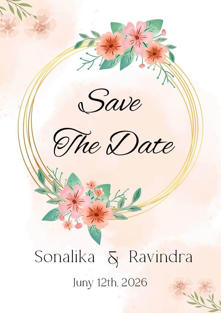 Morden Indian Wedding Save the Date Invitation Card