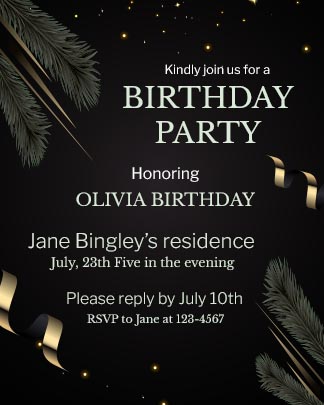 Get Free Birthday Party Invitation Card
