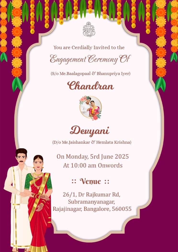 Engagement ceremony Invitation