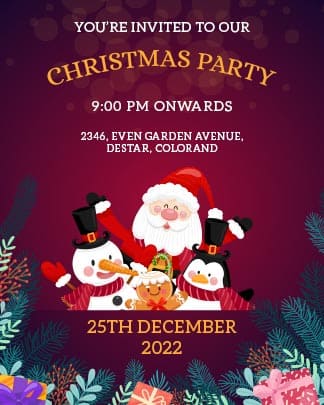 Christmas Party Invitation Card Download