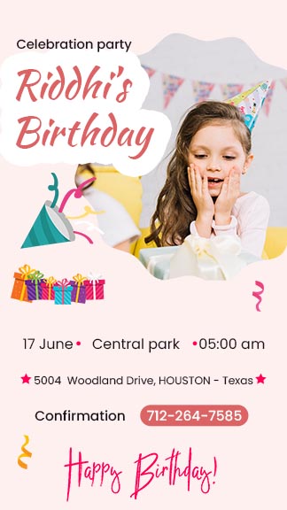 Birthday Party Instagram Invitation