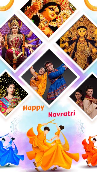 Navratri Festival Photo Collage Template